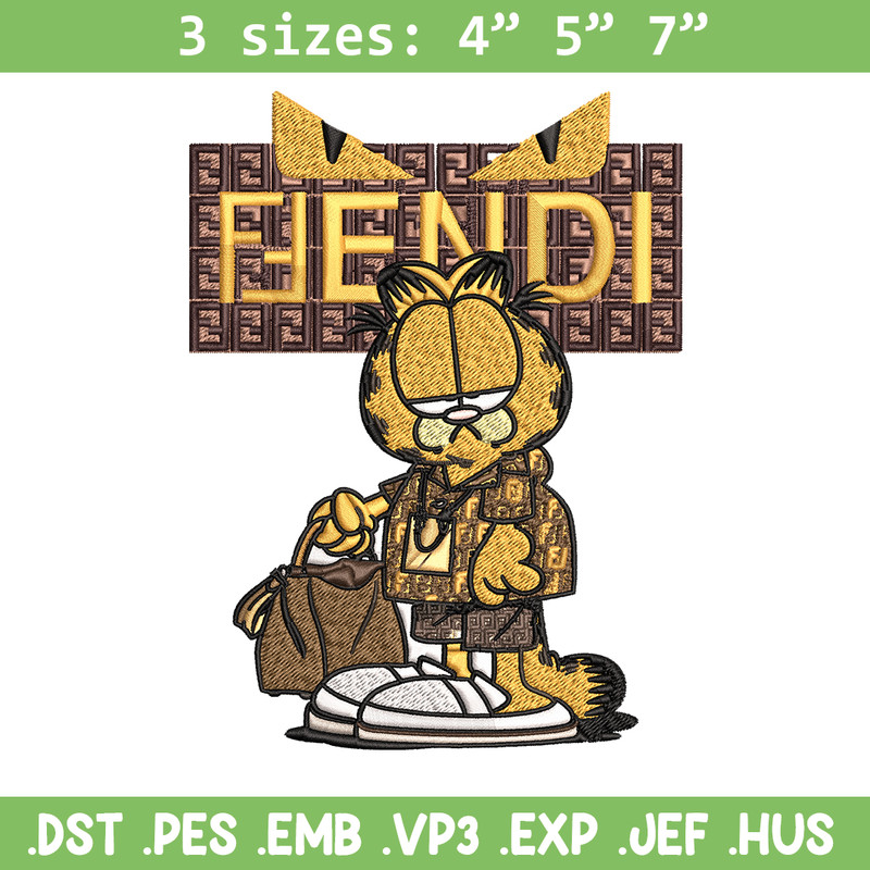 Garfield Fendi Embroidery design, Garfield Fendi cartoon Embroidery, cartoon design, Embroidery File, Digital download..jpg