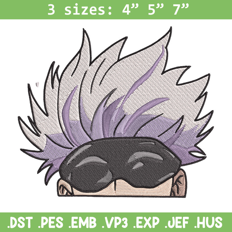 Gojo Peeker Embroidery Design, Jujutsu Embroidery, Embroidery File, Anime Embroidery, Anime shirt, Digital download..jpg