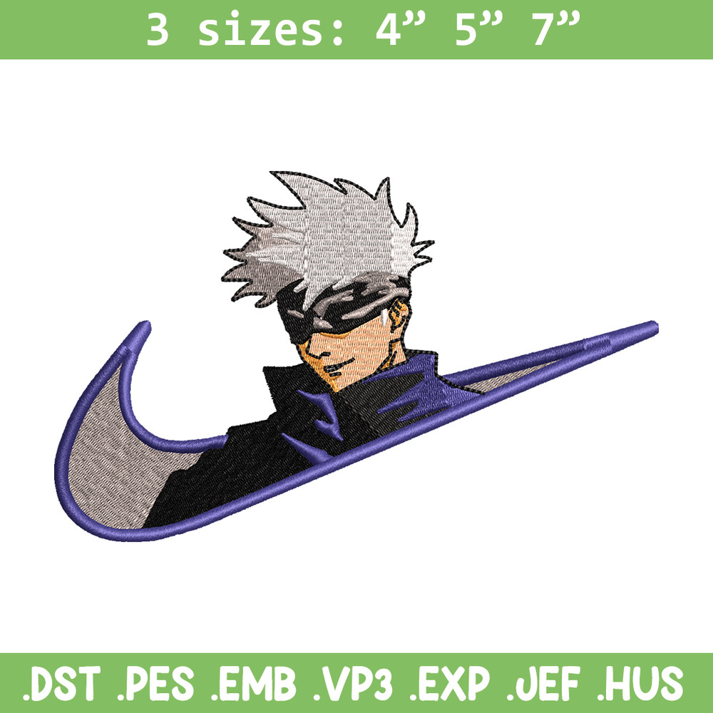 Gojo Satoru Nike embroidery design, Jujutsu Kaisen embroidery, nike design, anime design, anime shirt, Digital download.jpg