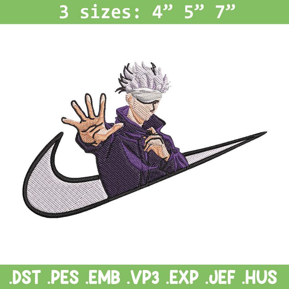 Gojo x nike Embroidery Design, Jujutsu Embroidery, Embroidery File, Nike Embroidery, Anime shirt, Digital download..jpg