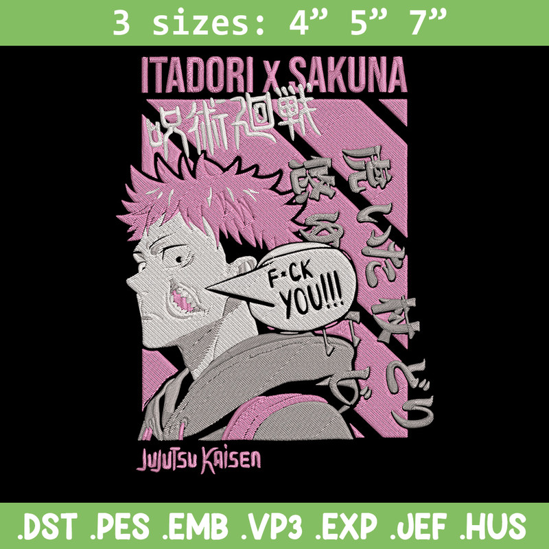 Itadori x Sukuna Embroidery Design, Jujutsu Embroidery, Embroidery File, Anime Embroidery, Anime shirt, Digital download.jpg