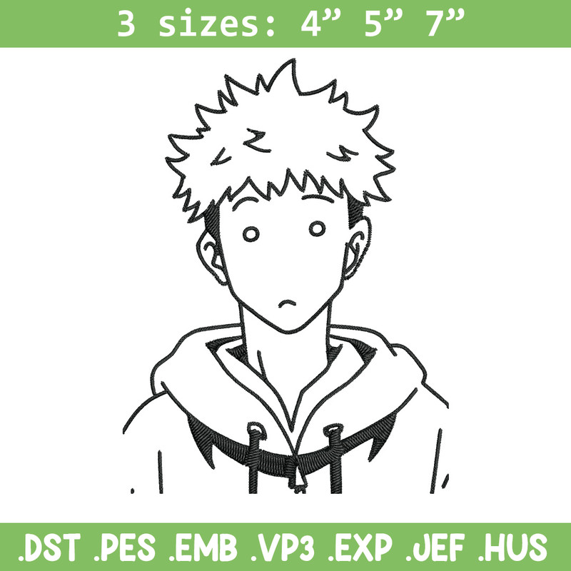 Itadori Yuji Embroidery Design,Jujutsu Embroidery, Embroidery File, Anime Embroidery, Anime shirt, Digital download.jpg
