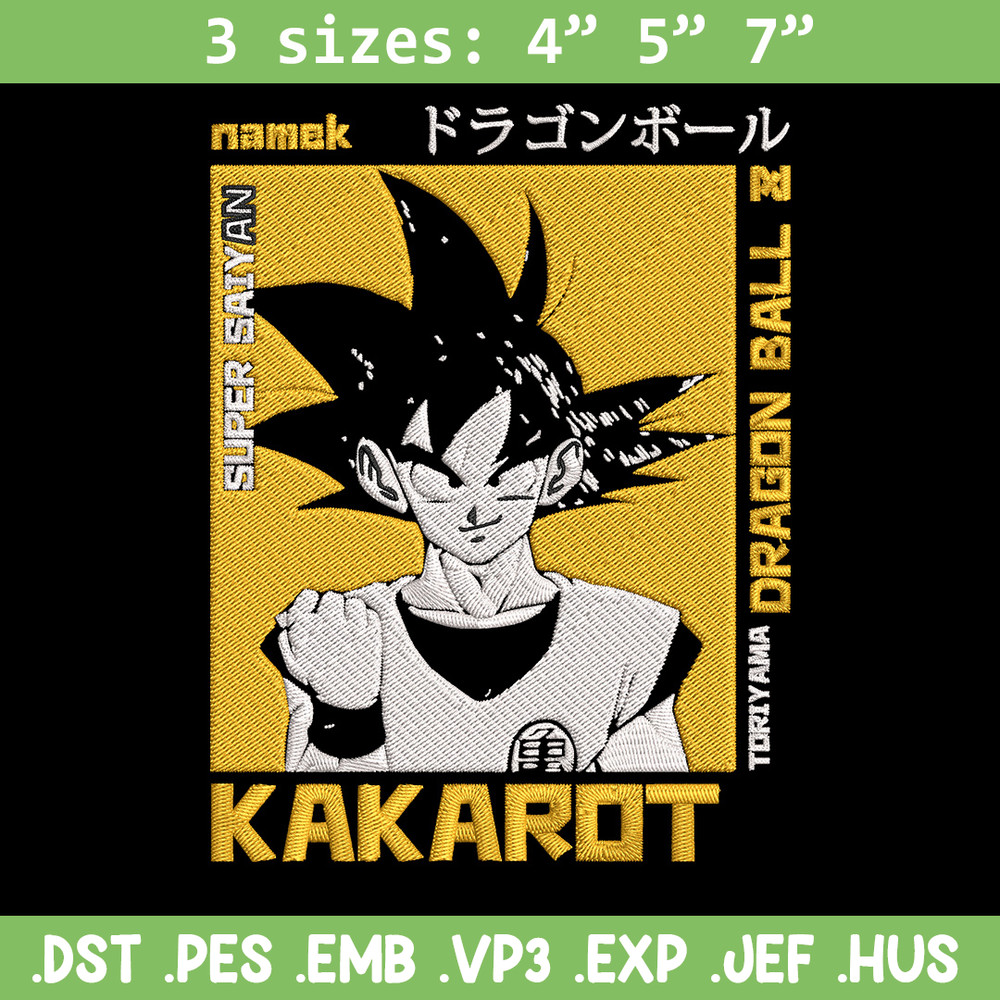 Kakarot Embroidery Design, Dragonball Embroidery, Embroidery File, Anime Embroidery, Anime shirt, Digital download..jpg