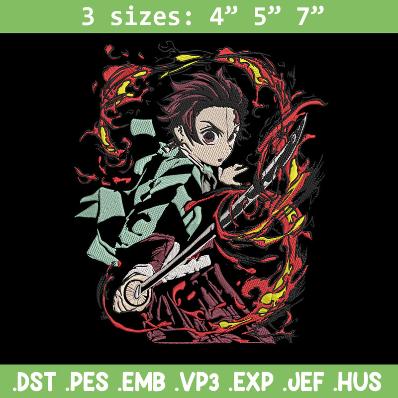 Kamado Tanjiro Embroidery Design, Demon slayer Embroidery, Embroidery File, Anime Embroidery, Digital download..jpg