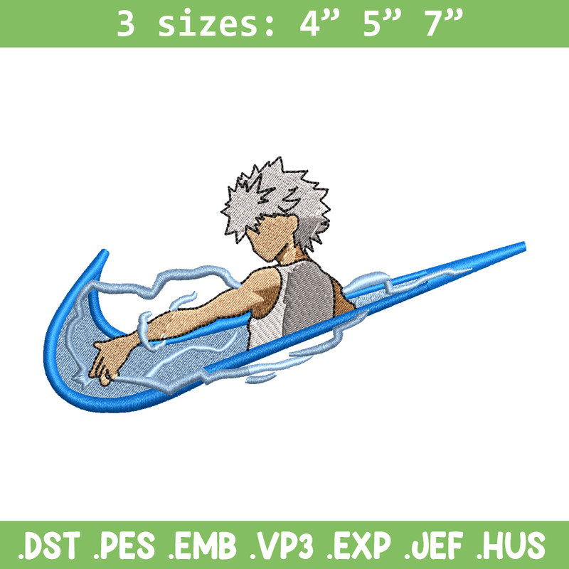 Killua Zoldyck Nike embroidery design, Hunter x hunter embroidery, Nike design, anime design, Digital download.jpg