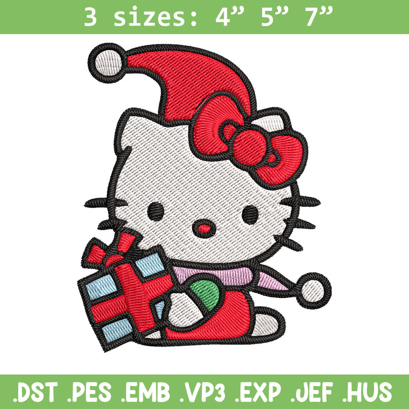 Kitty chrismas Embroidery Design, Kitty Embroidery, Embroidery File, Chrismas Embroidery, Anime shirt, Digital download.jpg