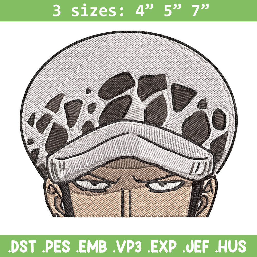 Law Peeker Embroidery Design, One piece Embroidery, Embroidery File, Anime Embroidery, Anime shirt, Digital download.jpg