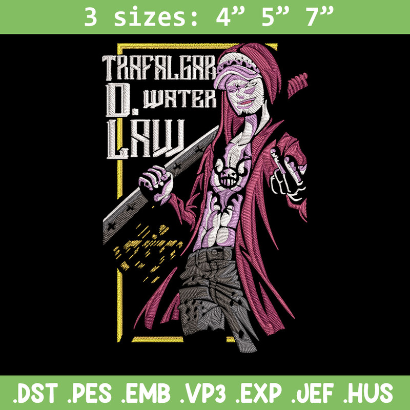 Law poster Embroidery Design, One piece Embroidery, Embroidery File,Anime Embroidery, Anime shirt, Digital download..jpg