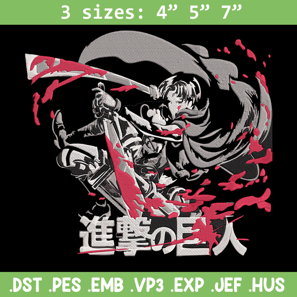 Levi poster Embroidery Design,Aot Embroidery, Embroidery File, Anime Embroidery, Anime shirt, Digital download..jpg