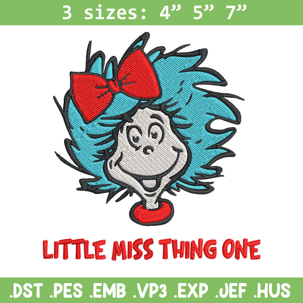 Little Miss Thing Dr Seuss Embroidery Design, Little Miss Thing Dr Seuss Embroidery, Embroidery File, Digital download..jpg