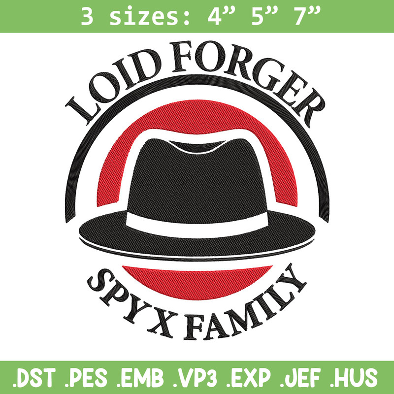 Logo Loid hat Embroidery Design, Spy x family Embroidery, Embroidery File, Anime Embroidery,Anime shirt,Digital download.jpg