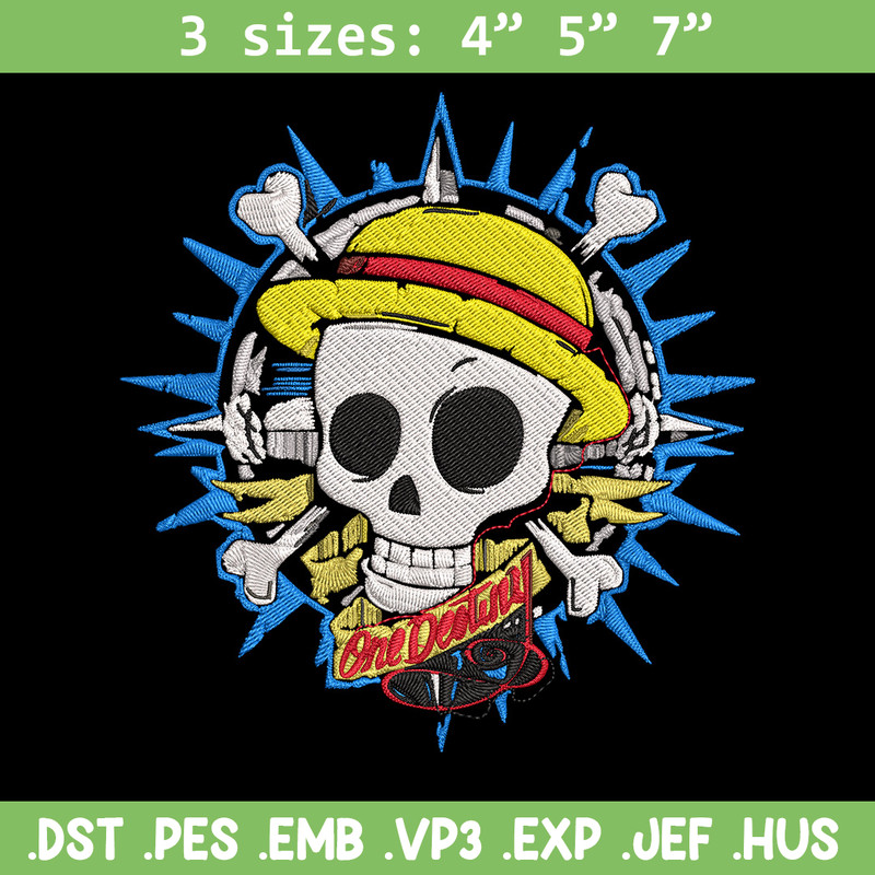 Logo One piece Embroidery Design, One piece Embroidery, Embroidery File, Anime Embroidery, Anime shirt,Digital download.jpg
