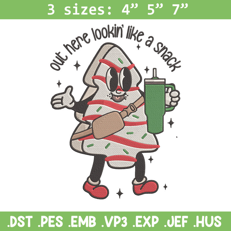 Look like a snack Embroidery Design, Tree chrismas Embroidery, Embroidery File, Chrismas Embroidery, Digital download.jpg