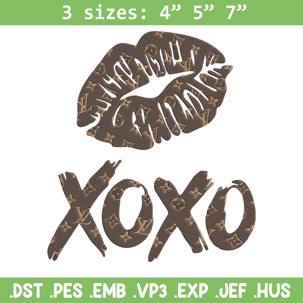 Lv lips xoxo Embroidery Design, Lv Embroidery, Embroidery File, Anime Embroidery, Anime shirt, Digital download..jpg