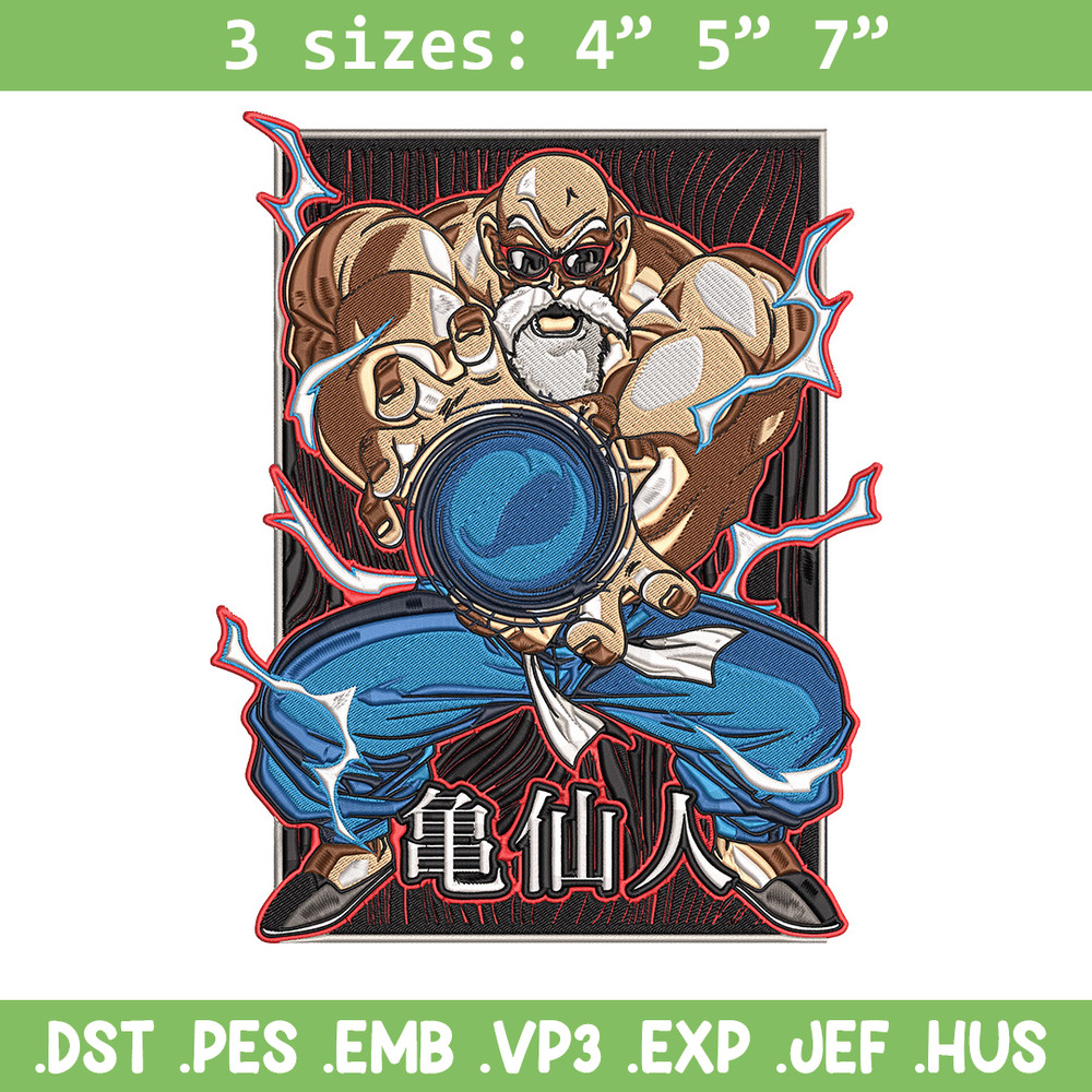 Master Roshi Embroidery Design, Dragonball Embroidery, Embroidery File, Anime Embroidery, Anime shirt, Digital download..jpg