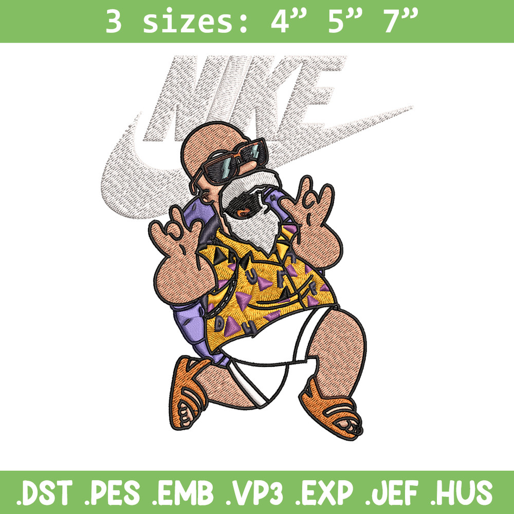 Master Roshi Nike Embroidery design, Dragon ball Embroidery, Nike design, Embroidery file, anime shirt, Instant download.jpg