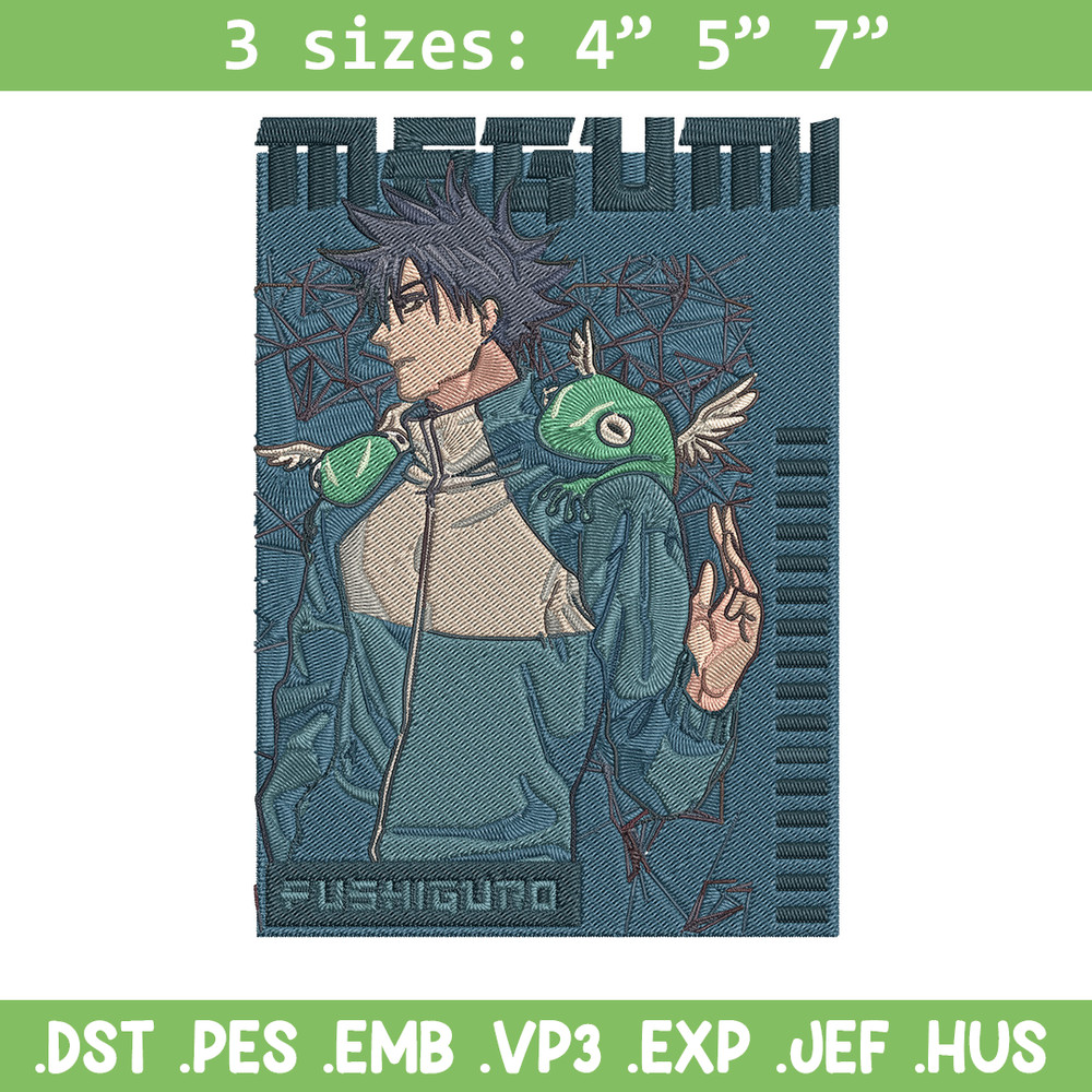Megumi poster Embroidery Design, Jujutsu Embroidery, Embroidery File, Anime Embroidery, Anime shirt,Digital download.jpg