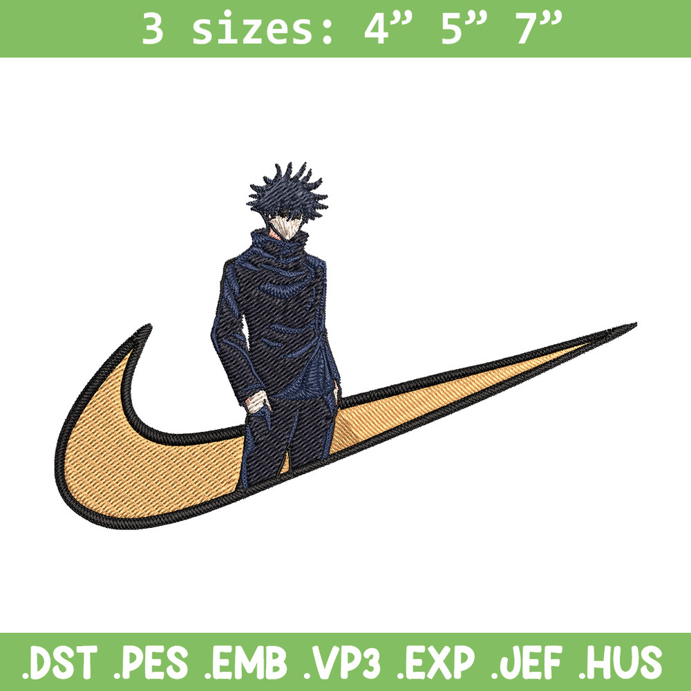 Megumi x nike Embroidery Design, Jujutsu Embroidery, Embroidery File, Nike Embroidery, Anime shirt, Digital download.jpg