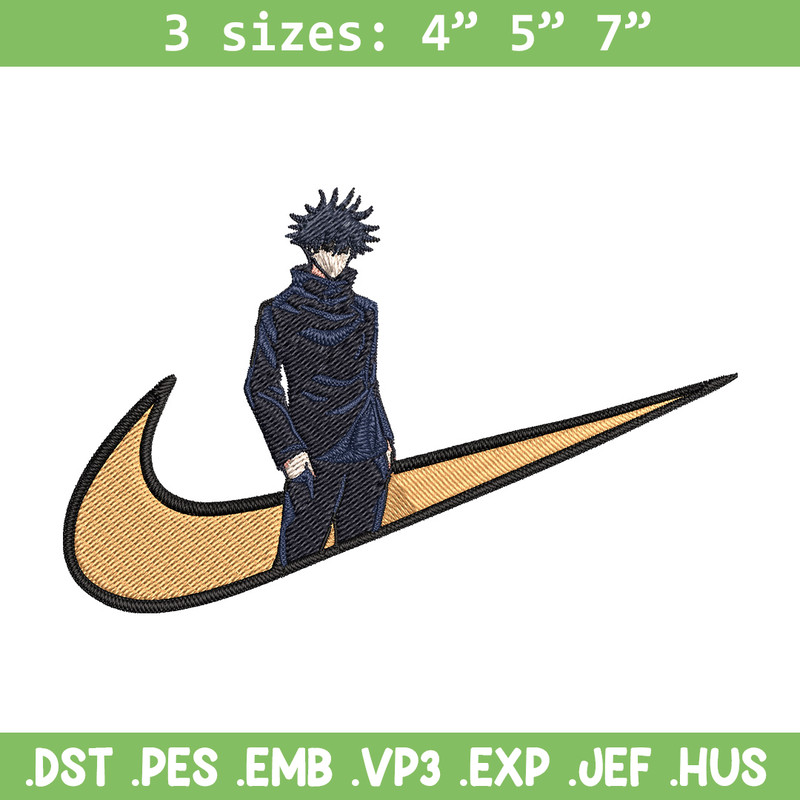Megumi x nike Embroidery Design, Jujutsu Embroidery, Embroidery File, Nike Embroidery, Anime shirt, Digital download.jpg