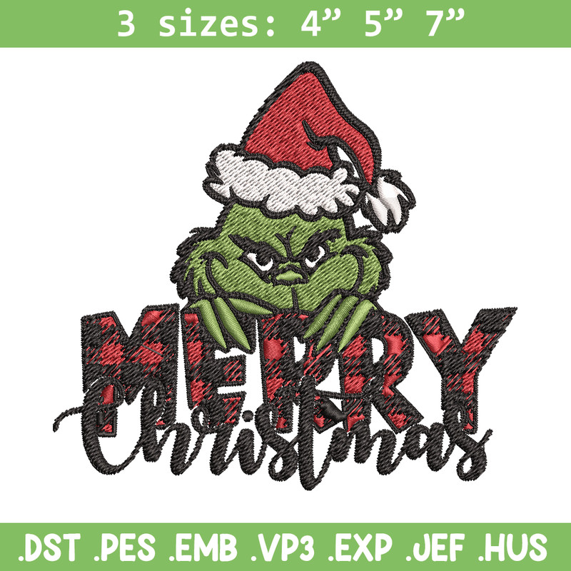 Merry Christmas Grinch Embroidery design, Christmas Grinch Embroidery, logo design, Embroidery File, Instant download..jpg