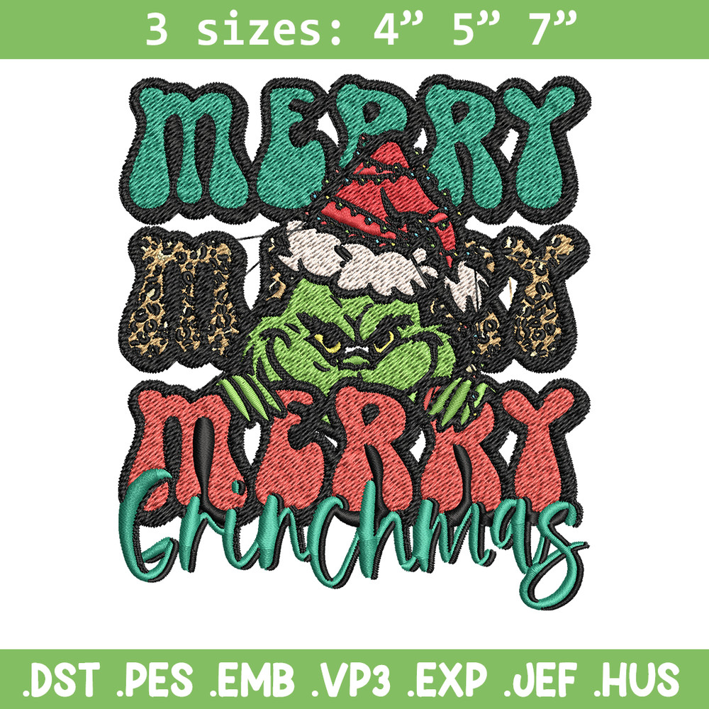Merry Christmas Grinch Embroidery design, Grinch christmas Embroidery, Embroidery File, logo design, Instant download..jpg