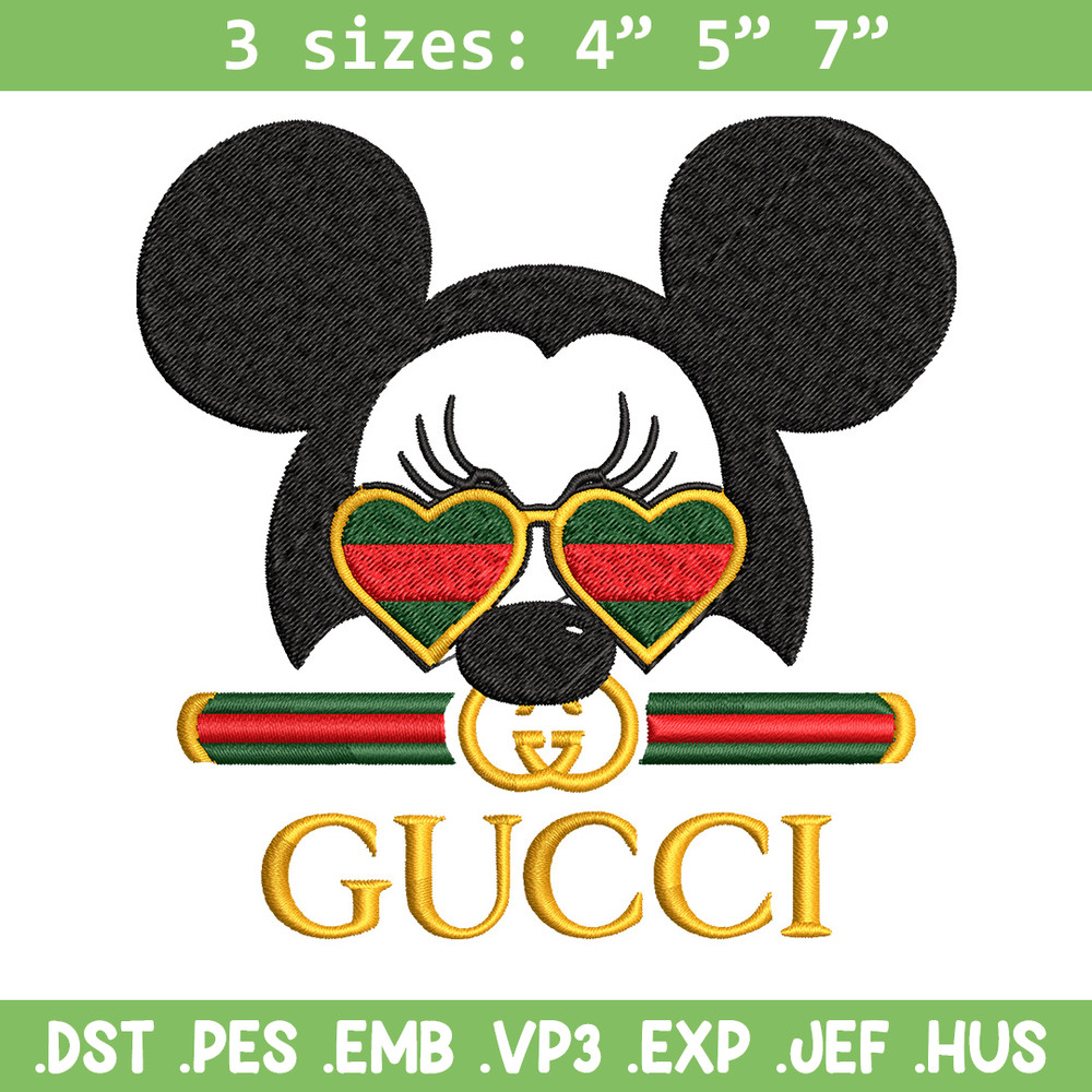 Mickey head gucci Embroidery Design, Gucci Embroidery, Brand Embroidery, Logo shirt, Embroidery File, Digital download.jpg