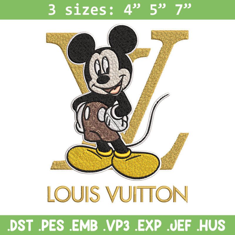 Mickey logo lv Embroidery Design, Lv Embroidery, Embroidery File, Brand Embroidery, Logo shirt, Digital download.jpg