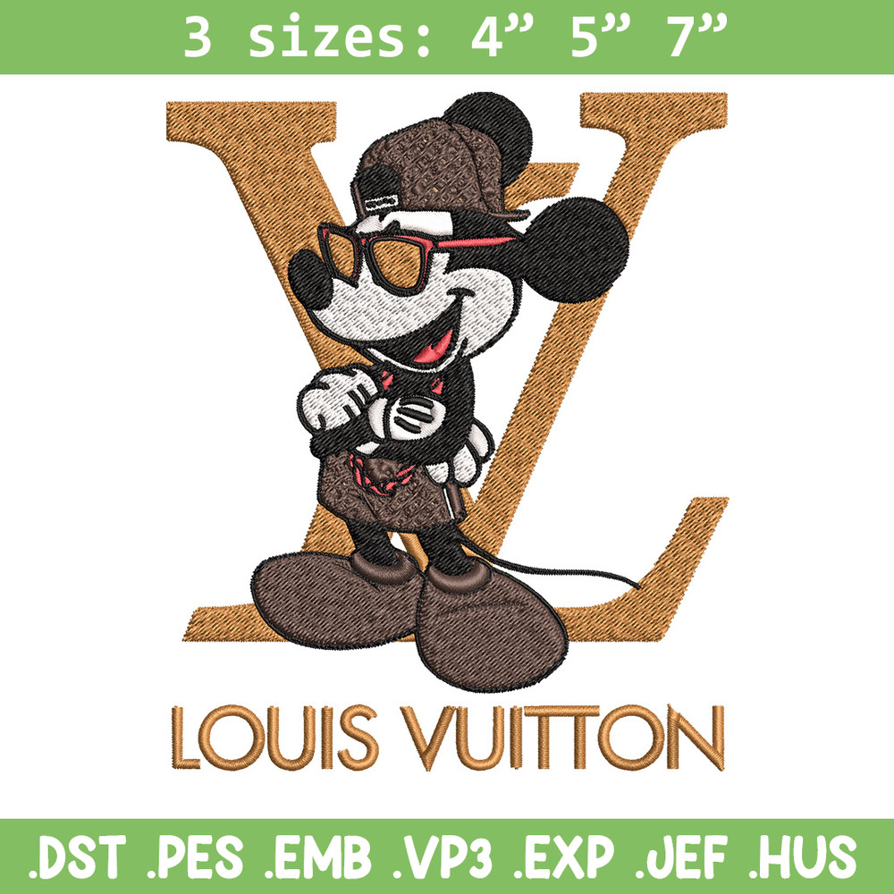 Mickey louis vuitton Embroidery Design, Lv Embroidery, Brand Embroidery, Logo shirt, Embroidery File, Digital download.jpg