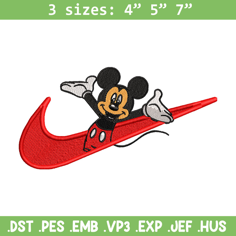 Mickey mouse Nike embroidery design, Disney embroidery, Nike design, cartoon design, cartoon shirt, Digital download.jpg