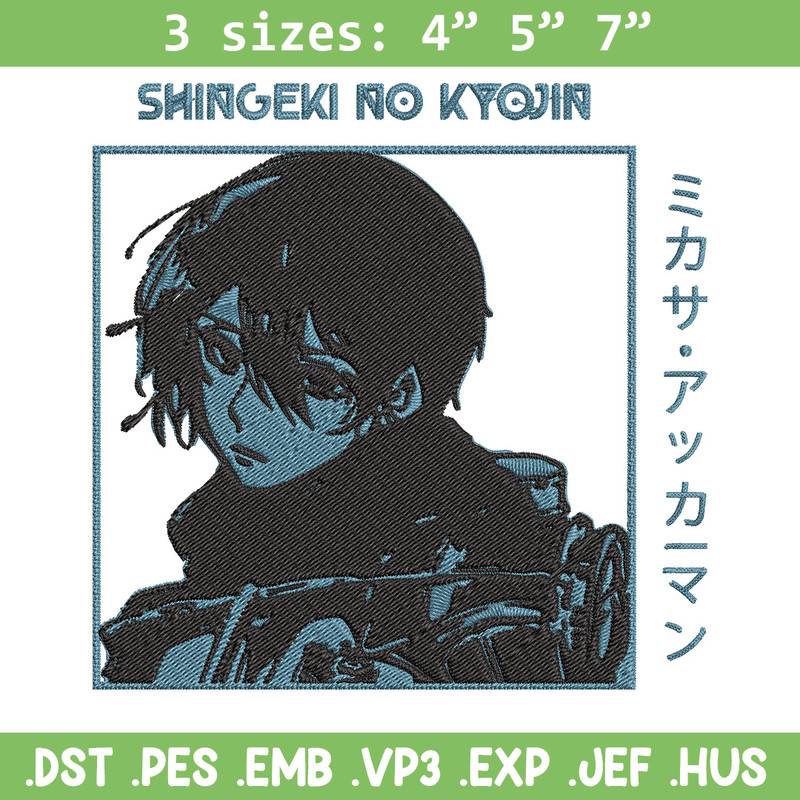 Mikasa Ackerman Embroidery Design, Aot Embroidery, Embroidery File, Anime Embroidery,Anime shirt,Digital download..jpg