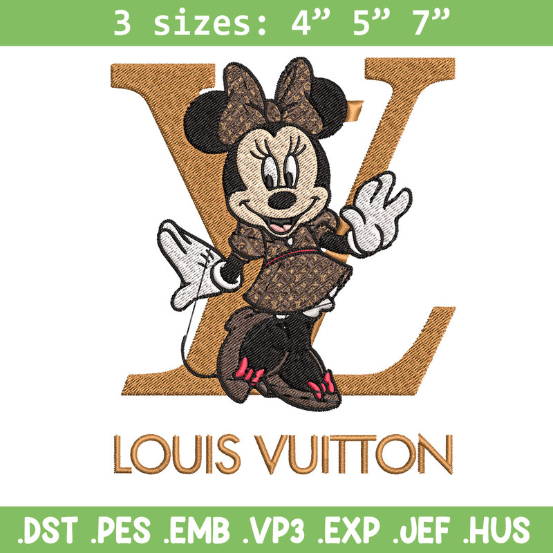 Minnie smile lv Embroidery Design, Lv Embroidery, Embroidery File, Brand Embroidery, Logo shirt, Digital download.jpg