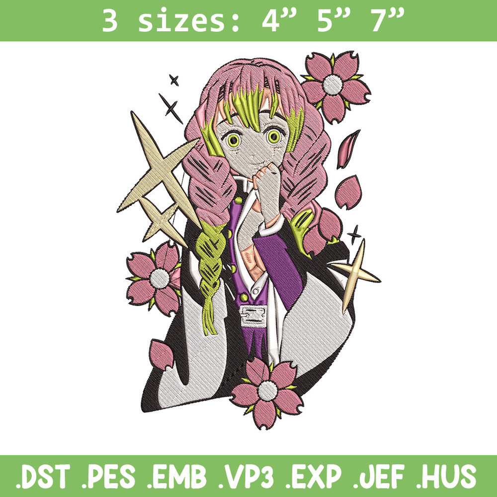 Mitsuri cute Embroidery Design, Demon slayer Embroidery, Embroidery File, Anime Embroidery, Anime shirt,Digital download.jpg