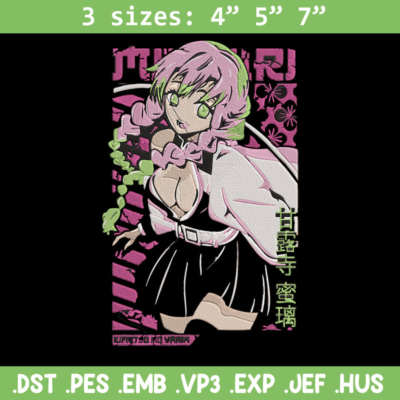 Mitsuri poster Embroidery Design, Demon slayer Embroidery, Embroidery File, Anime Embroidery, Digital download..jpg