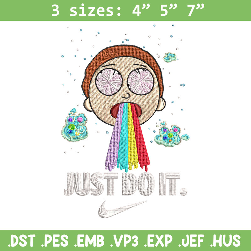 Morty Smith Just Rick It Embroidery design, Cartoon Embroidery, Logo Nike design, Embroidery file, Instant download..jpg
