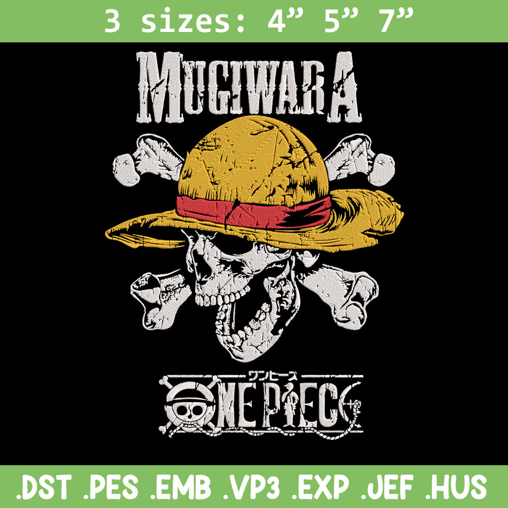 Mugiwara Embroidery Design,One piece Embroidery, Embroidery File, Anime Embroidery, Anime shirt, Digital download.jpg
