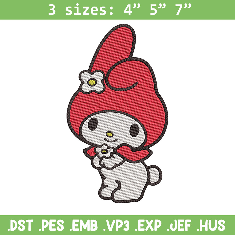 My Melody Embroidery Design, Hello kitty Embroidery, Embroidery File, Anime Embroidery, Anime shirt, Digital download.jpg