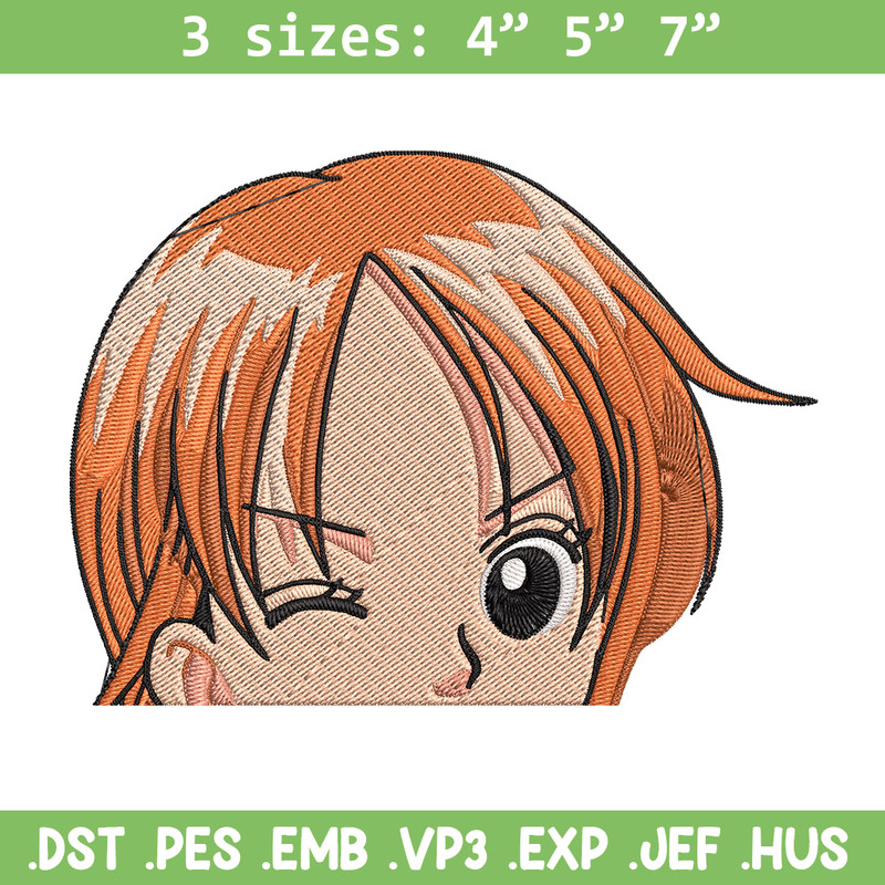 Nami Peeker Embroidery Design, One piece Embroidery, Embroidery File, Anime Embroidery, Anime shirt, Digital download.jpg