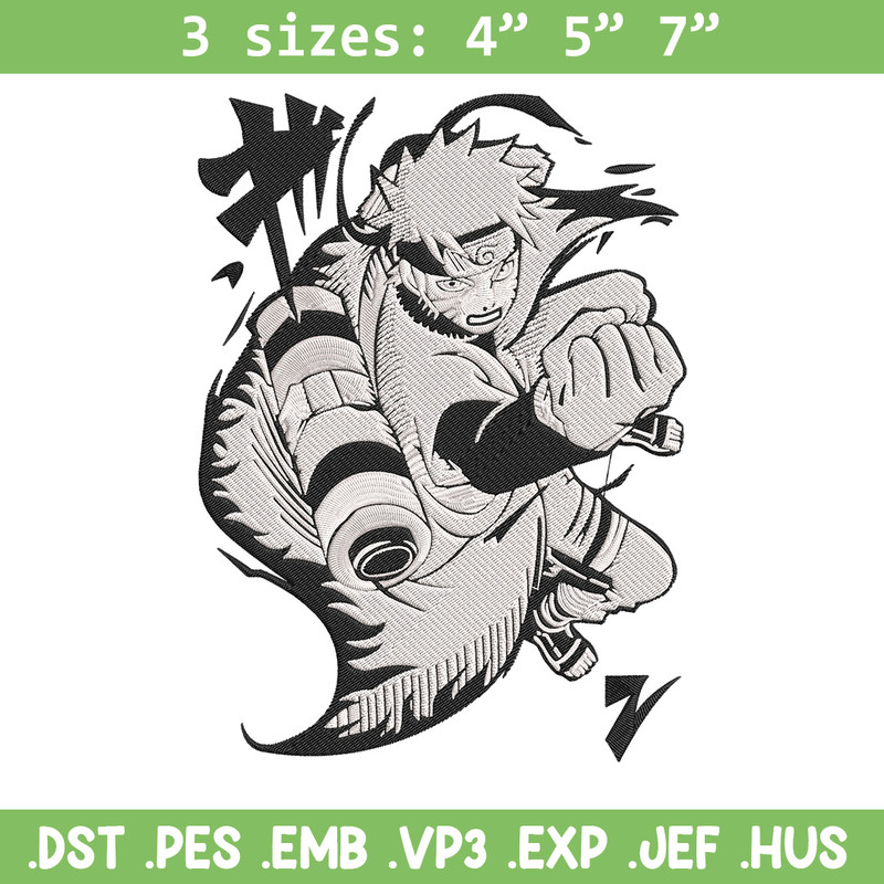 Naruto black white Embroidery Design, Naruto Embroidery, Embroidery File, Anime Embroidery, Anime shirt,Digital download.jpg