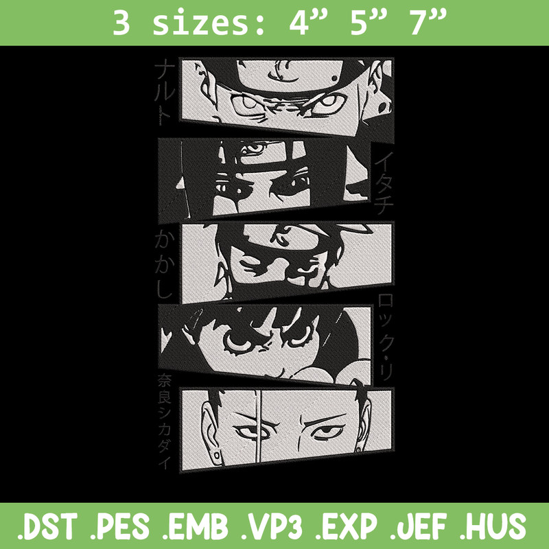 Naruto friends Embroidery Design, Naruto Embroidery, Embroidery File, Anime Embroidery, Anime shirt, Digital download.jpg