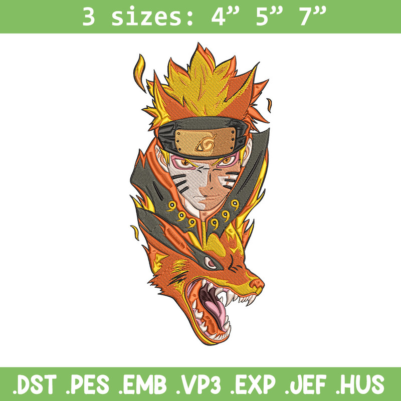 Naruto x kurama Embroidery Design, Naruto Embroidery, Embroidery File, Anime Embroidery, Anime shirt, Digital download.jpg