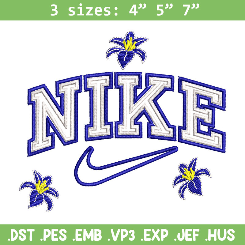 Nike flower embroidery design, Flower embroidery, Nike design, Embroidery shirt, Embroidery file, Digital download.jpg