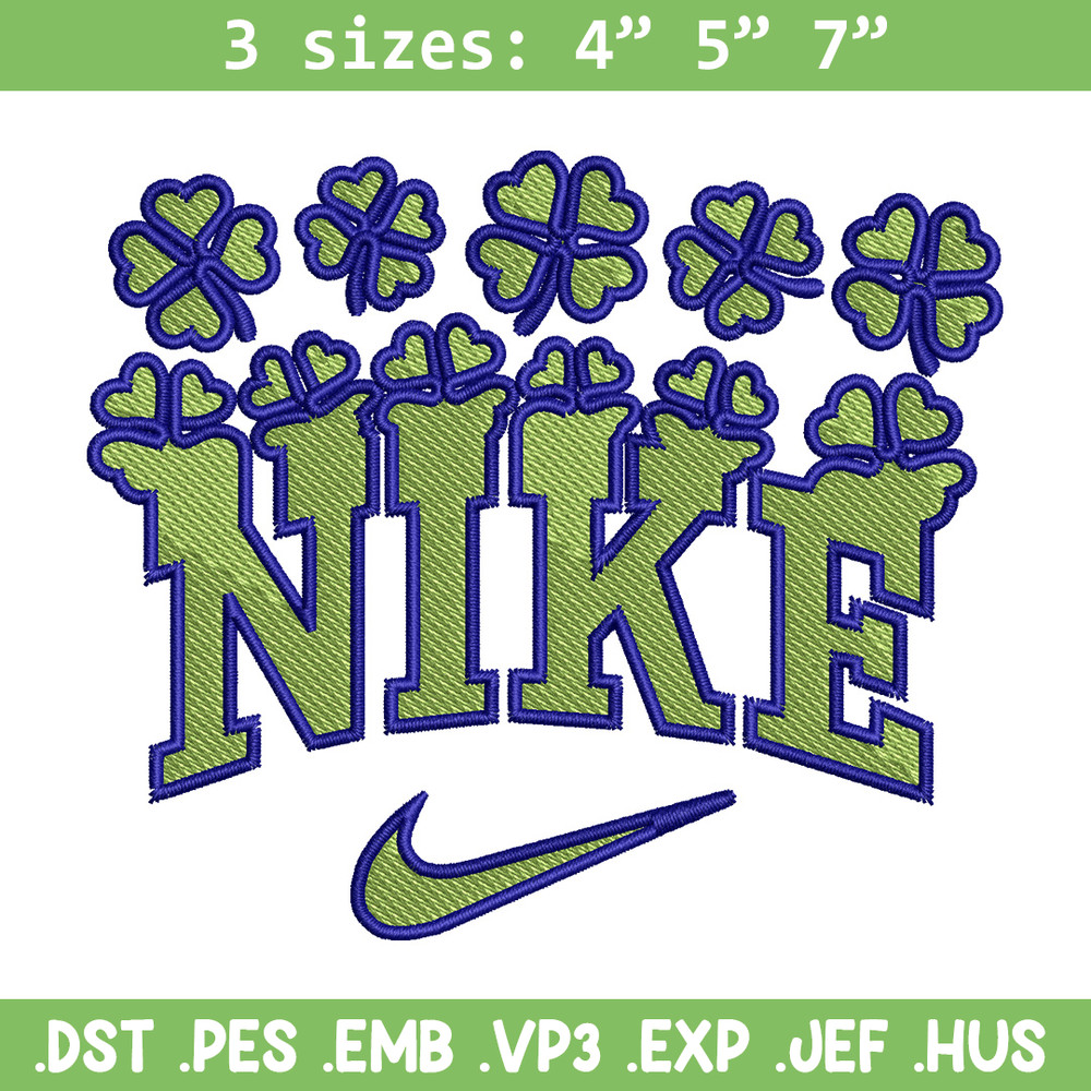 Nike flower green embroidery design, Flower embroidery, Nike design, Embroidery shirt, Embroidery file, Digital download.jpg