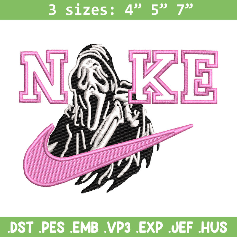 Nike ghost embroidery design, Horror embroidery, Nike design, Embroidery shirt, Embroidery file, Digital download.jpg