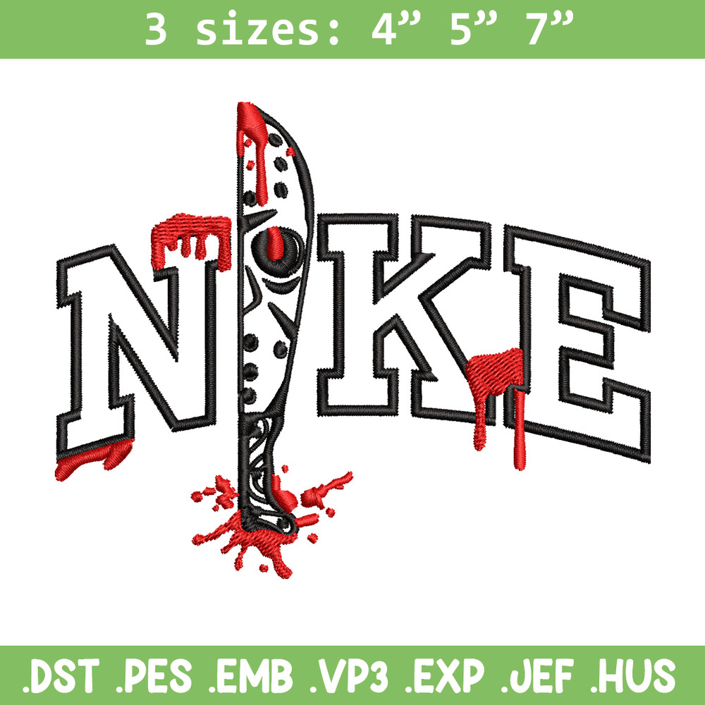 Nike Jason Voorhees Embroidery design, Horror Embroidery, nike design, Embroidery File, logo shirt, Digital download..jpg