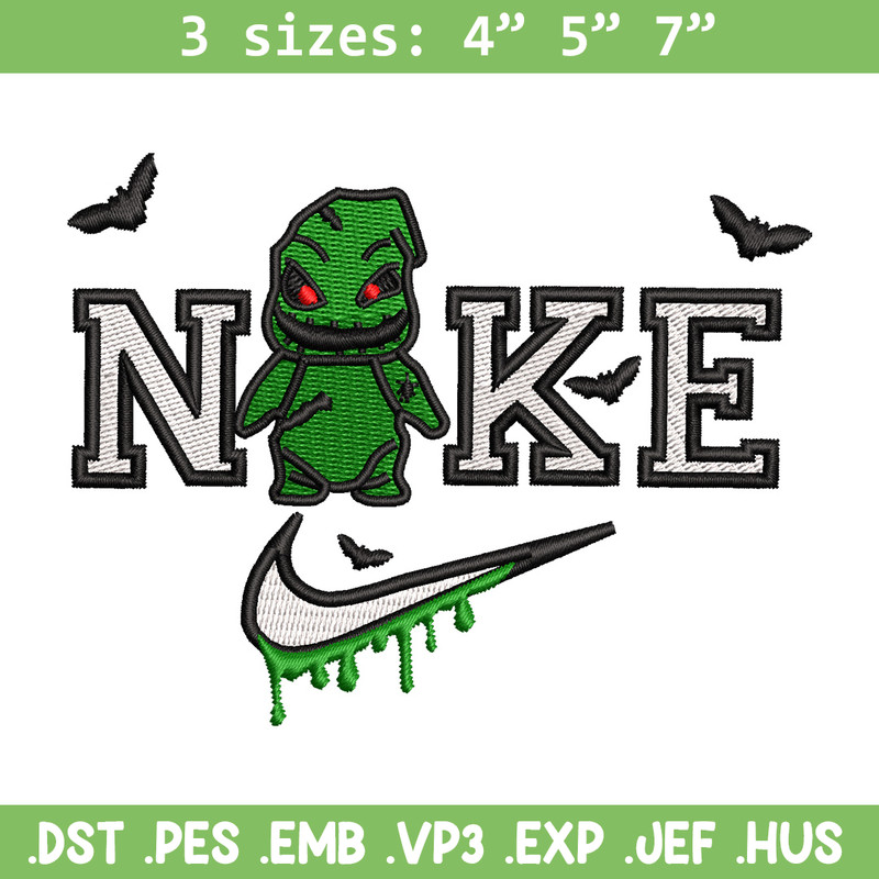 Nike oogie boogie embroidery design, Horror embroidery, Nike design, Embroidery shirt, Embroidery file, Digital download.jpg