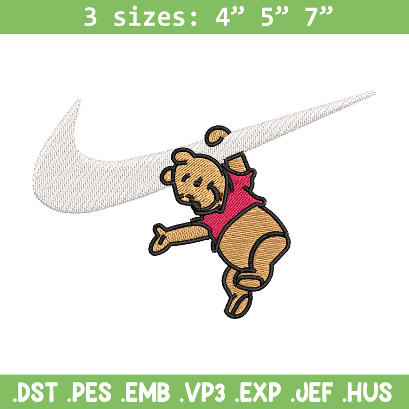 Nike pooh embroidery design, Disney pooh embroidery, Nike design, Embroidery shirt, Embroidery file, Digital download.jpg