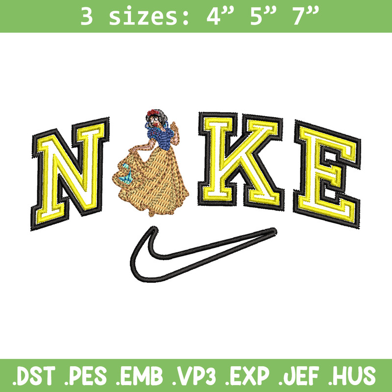 Nike snow white embroidery design, Disney embroidery, Nike design, Embroidery shirt, Embroidery file,Digital download.jpg