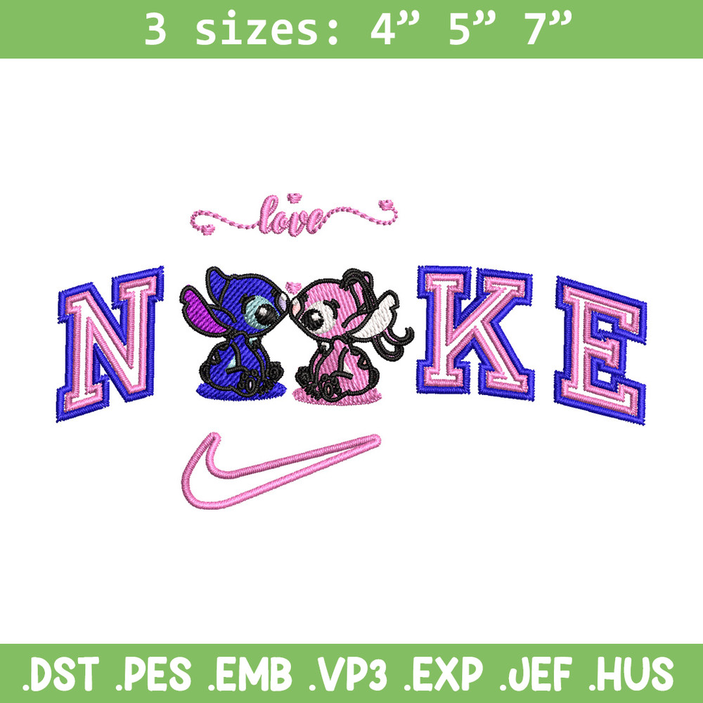 Nike stitch couple embroidery design, Stitch embroidery, Nike design, Embroidery file,Embroidery shirt, Digital download.jpg