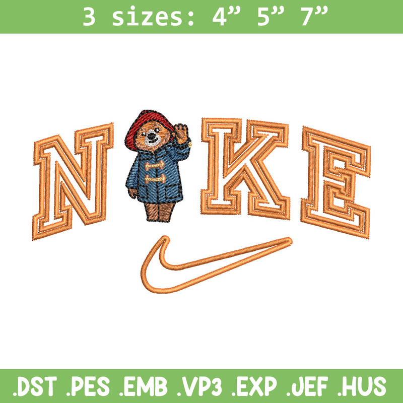 Nike x bear embroidery design, Bear embroidery, Nike design, Embroidery shirt, Embroidery file,Digital download.jpg