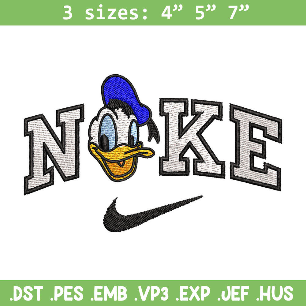 Nike x duck embroidery design, Disney embroidery, Nike design, Embroidery shirt, Embroidery file, Digital download.jpg